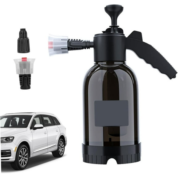 DEXIMRO Car Foam Sprayer, 2L Pressure Atomizer Pump Sprayer, Snow Foam Sprayer Bottles, Corrosion-Resistant Pump Action Pressure Sprayer for Cleaning, Car Washing (Black)