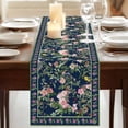thumbnail image 3 of Table Runners 36 Inches Long Dress Scarves, Navy Blue Flowers Farmhouse Kitchen/Dining Table Runner, Short Coffee Tablerunners, Spring Floral Elegant Pastoral Botanical 13x36 Inch, 3 of 9