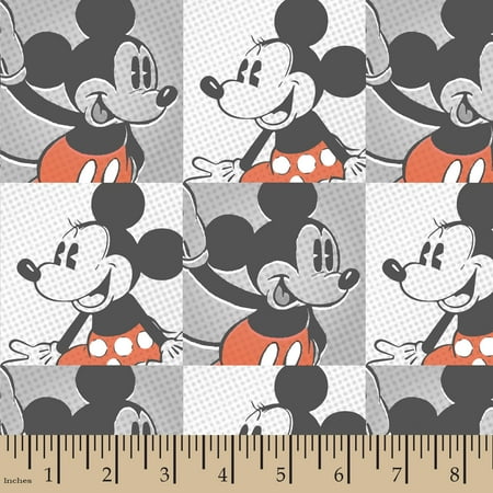 Disney Cars Cotton Fabric - Disney Mickey and Minnie Vintage Mickey & Minnie Pop Art Cotton Fabric By The Yard