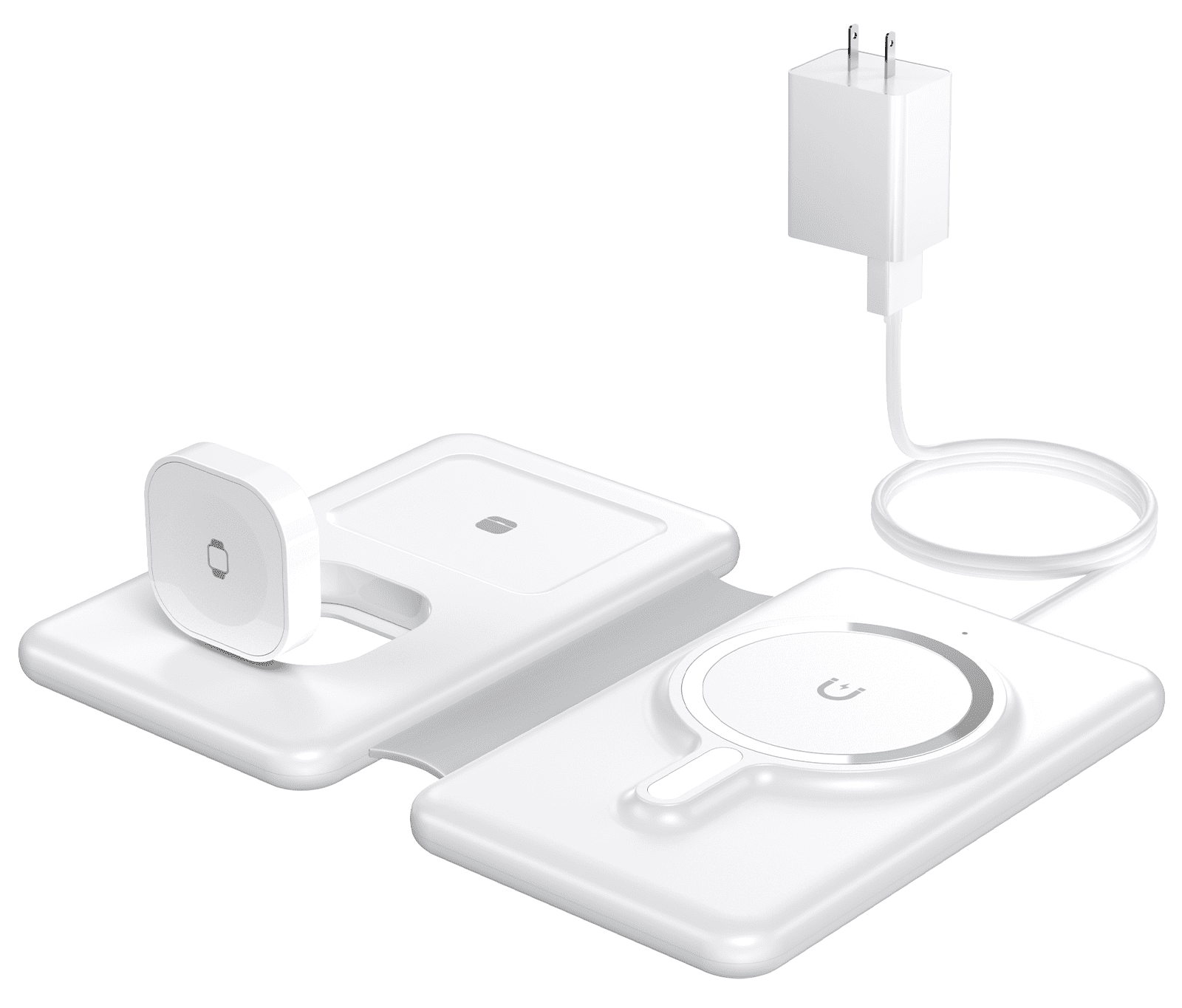 ETEPEHI Travel Magnetic Wireless Charger: 3 in 1 Foldable Charging Pad Compatible for iPhone 17 Air 16 15 14 Pro Max Plus, iWatch Series & Airpods
