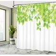 thumbnail image 5 of Ambesonne Tree Shower Curtain, Leaves Spring Art, 69"Wx84"L, Green White, 5 of 5