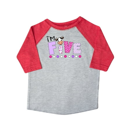 

Inktastic I m 5 Cute Cow and Polka Dots Gift Toddler Boy or Toddler Girl T-Shirt