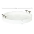 thumbnail image 4 of Kate and Laurel Lipton Modern Round Tray, 15.5 inch Diameter, White and Silver, Decorative Accent Tray for Storage and Display, 4 of 8