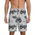 thumbnail image 2 of Picia Gray Tractor Pajama Shorts for Men, Men's Pajama Bottoms, Sleepwear,Short Pajama Pants-Large, 2 of 9