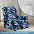 thumbnail image 4 of Renewold Sea Turtle Hibiscus Recliner Cover Anti-Slip Recliner Protector 4 Pieces Stretch Reclining Couch Cover Polyester Spandex Furniture Protector for Living Room, 4 of 8