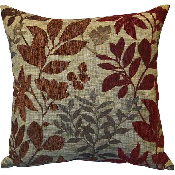 Better Homes and Gardens Burgundy Leaves Toss Pillow