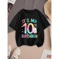 thumbnail image 1 of [10th Birthday Cotton Tee] Cotton Girls' T-Shirt - "It's My 10th Birthday" | Casual Summer Tee, Regular Fit, Soft & Breathable Fabric, Fun Graphic Shirt, Celebration Clothing, 1 of 6