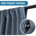 thumbnail image 3 of Cortinas 100% opacas para atar para dormitorio, cortinas con aislamiento térmico, 45 pulgadas de largo, cortinas opacas con bolsillo para barra para ventana pequeña/baño con forro negro, piedra pómez, piedra azul, 42 pulgadas de ancho x 45 pulgadas de largo, 3 of 5