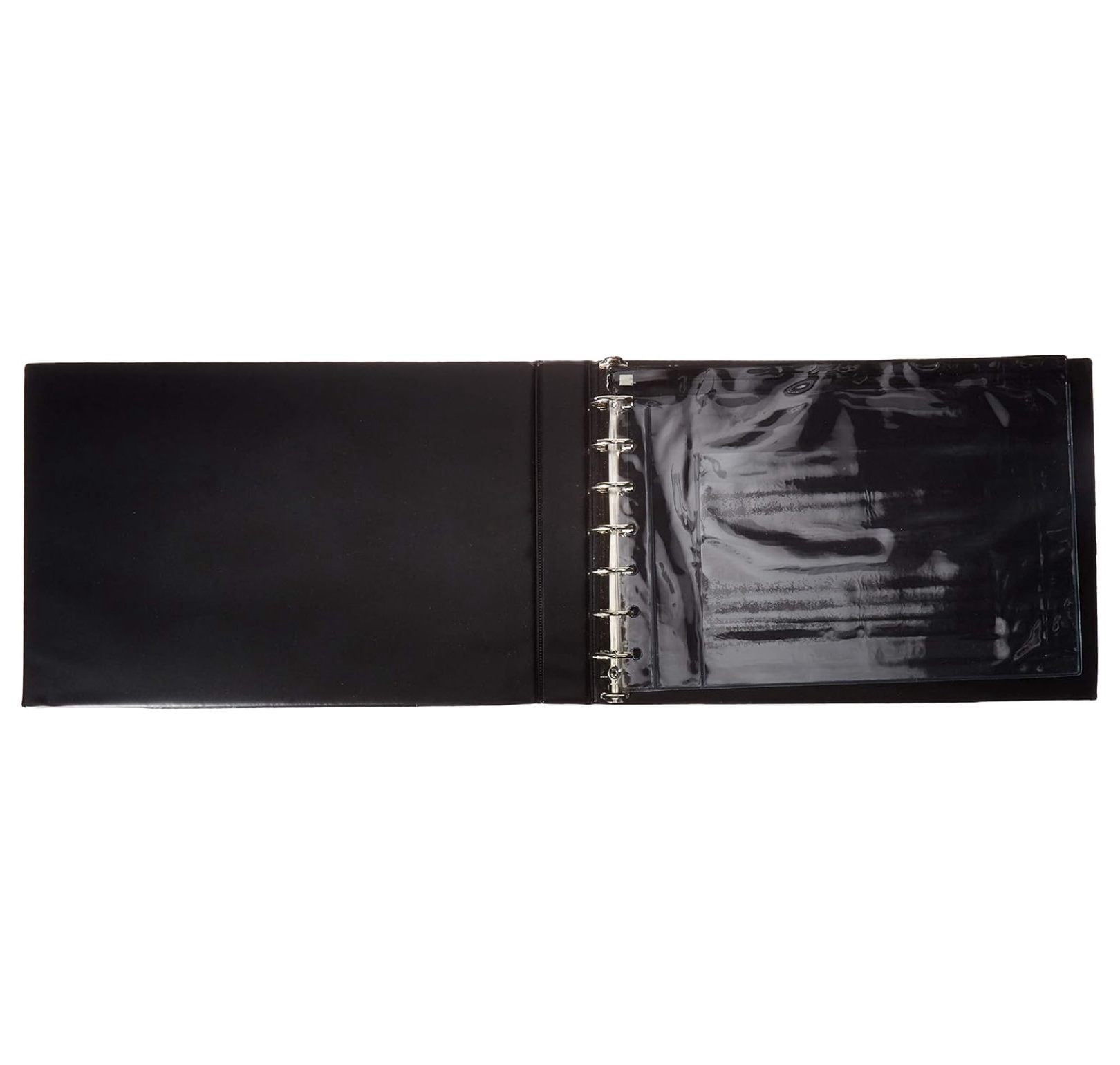 7-Ring 3-on-a-Page Business Check Book Binder - Black