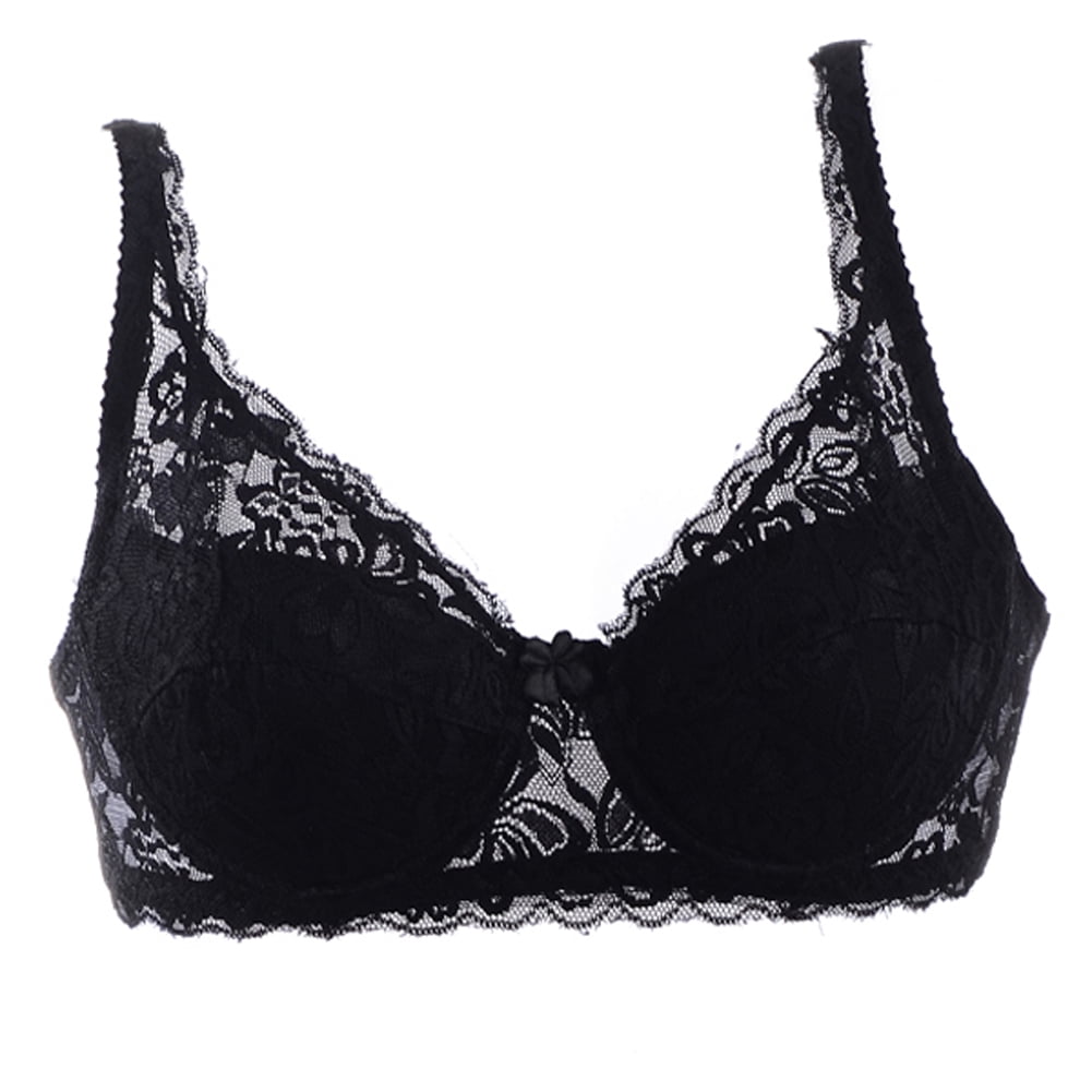 Saient Women Sexy Gather Push Up Bra Underwire 34 Cup Lace Brassiere Underwear