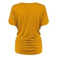 thumbnail image 3 of Made by Johnny V Neck Short Sleeve Dolman Top with Side Shirring XXXL MUSTARD, 3 of 6
