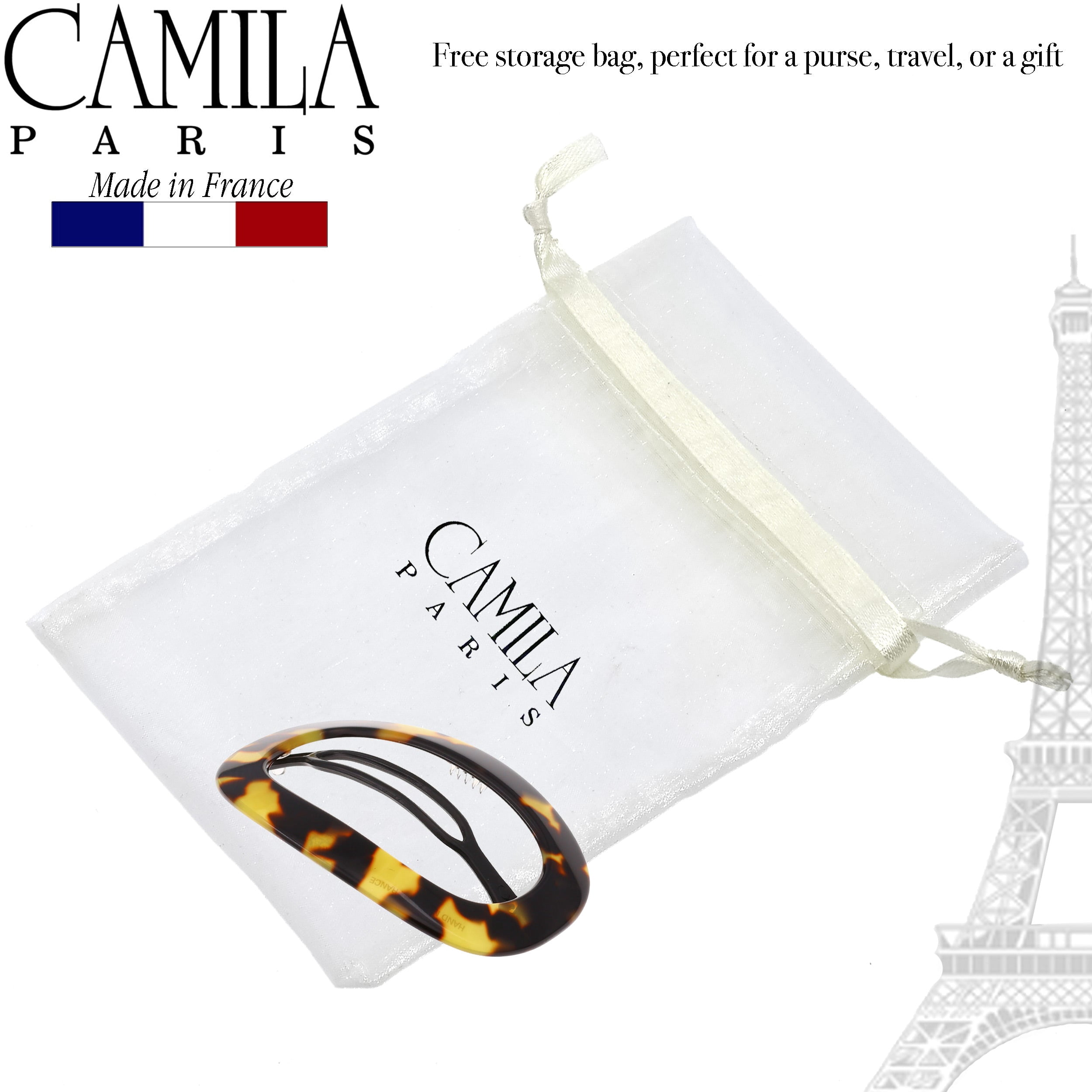 Camila Paris CP2793 French Hair Barrette Clip for Women, Handmade, Tokyo, Slide-in Metal-Free Closure, Strong Hold Grip Hair Clips for Girls, No Slip Durable Styling Hair Accessories, Made in France