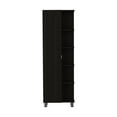 thumbnail image 7 of Venus Modern Design Linen Single Door Cabinet with Five External Shelves, Four Interior Shelves - Black, 7 of 7