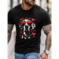 thumbnail image 3 of Men's T-Shirt Red Love Dog Dalmatian Short Sleeve Casual Tee Classic Crew Neck T-Shirt for Men, L, 3 of 6