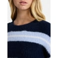 thumbnail image 3 of No Boundaries Striped Feather Sweater, Women's & Women's Plus Sizes XXS-XXL, 3 of 4
