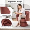 thumbnail image 3 of Wiilayok Swivel Barrel Chair Set of 2, Velvet Upholstered Accent Armchairs Comfy 360° Swivel Lounge Sofa Armchair for Reading Living Room Bedroom Nursery,Pink, 3 of 8