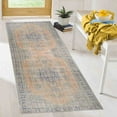 thumbnail image 4 of Navy Blue and Orange Rug, Medallion Rug, Faded Rugs, Oriental Rug, Turkish Rug, Custom Rug, Office Rug, Bedroom Rug, Colorful Rug, 2.6'x9.2' - 80x280 cm, 4 of 8