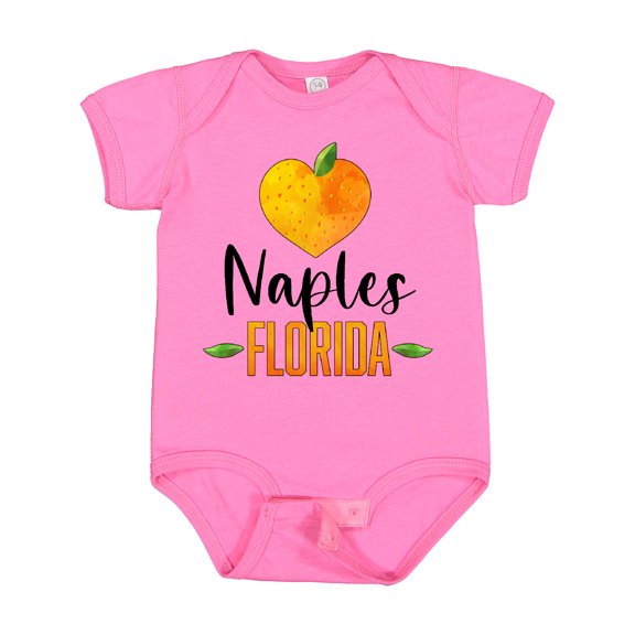 Inktastic Naples Florida Orange in Heart Boys or Girls Baby Bodysuit