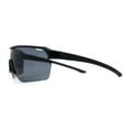thumbnail image 3 of Mens 90s Classic Half Rim Sport Wraparound Plastic Sunglasses All Black, 3 of 4