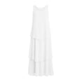 thumbnail image 7 of Uscallm Women's Sleeveless Maxi Dresses Round Neck Flowy Layered Boho Beach Vacation Casual Long Loose Sundresses Solid Summer Formal Dress, White S, 7 of 7