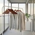 thumbnail image 2 of Unique Bargains 2Pcs Wood 360-Degree Space Saving Clothes Hangers Dark Brown, 2 of 6