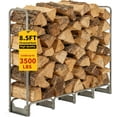 thumbnail image 2 of Royalbelle Silver 8.5FT Indoor/Outdoor Steel Firewood Rack with Waterproof Cover, 2 of 7