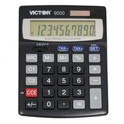 Victor Technology 9500 10-Digit Standard Function Desktop Calculator, Battery and Solar Hybrid Powered LCD Display, Large Keys, Great for Home and Office Use, Black