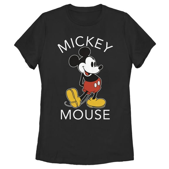 Women's Mickey & Friends Retro Mickey Mouse Pose  Graphic Tee Black Small