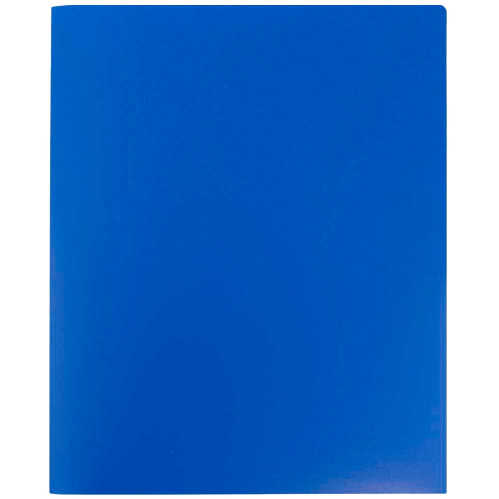 JAM Paper Heavy Duty Plastic Two Pocket Presentation Folders, Blue, 108/pack