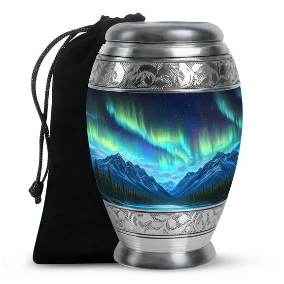 Northern Lights Urn, Cremation Urns for Women, Urn for Ashes Adult Male, Large Urns for Human Ashes Adult, Cremation Urns for Human Ashes Adult Female (Size - 10inch)