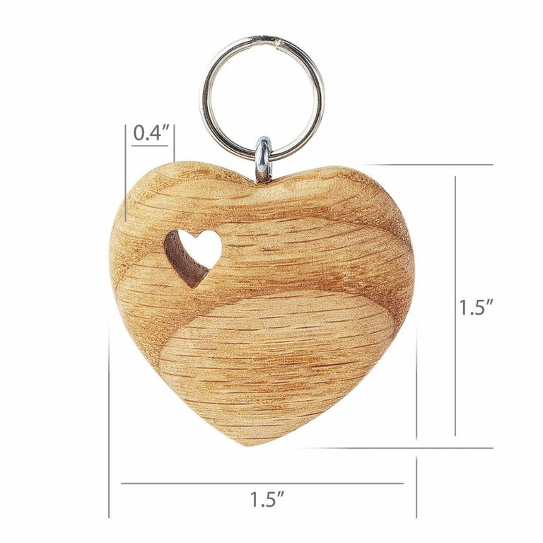 Heart Key | Wooden Earring Blanks Cherry
