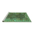 thumbnail image 2 of Ahgly Company Machine Washable Indoor Square Oriental Turquoise Blue Traditional Area Rugs, 6' Square, 2 of 4
