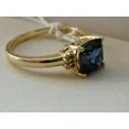thumbnail image 2 of 2Ct Cushion Cut Simulated Blue Sapphire Solitaire Engagement Ring 14K Yellow Gold Plated, 2 of 5