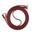 thumbnail image 1 of Cable de altavoz de cobre puro HI-FI, conector Banana tipo L en ángulo recto, Cable de línea rojo y negro de 3 metros, 1 of 8