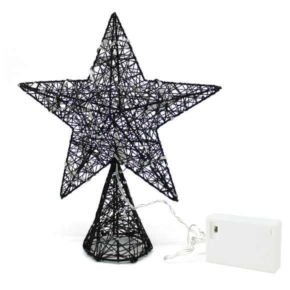 Decoración para árbol de Navidad CVHOMEDECO Black Star con luces LED