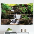 thumbnail image 1 of Waterfall Tapestry, Waterfalls Flows Through Giant Rocks Surrounded by Fall Trees, Fabric Wall Hanging Decor for Bedroom Living Room Dorm, 2 Sizes, Red White and Pale Brown, by Ambesonne, 1 of 1