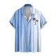 thumbnail image 1 of Mens Manga Corta Botón Abajo Camisas Botones Casuales Imprimir Blusa Turndown, 95% Poliéster 5% Camisa de Spandex para la Fiesta, Negocios Y Diario, 1 of 5