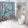 thumbnail image 7 of Orinice  Ocean Mermaid Shower Curtain Set with Rugs and Towel, Include Non-Slip Rug, Toilet Lid Cover, Bath Mat and Towels, Pink Girls Shower Curtain with for Bathroom, Large 60x72, 7 of 7