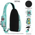 thumbnail image 3 of Sling Backpack,Turquoise Christmas Tree Pattern Crossbody Bag with Water Bottle Holder,Waterproof Sling Bag for Men/Women with Chest Phone Holder for Hiking,Travel, 3 of 6