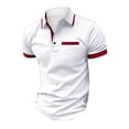 thumbnail image 5 of WTXUE Polos Short Sleeve, Scrunch Neck Polo Golf Shirts for Men Spring Summer Casual Buttons Lapel T Shirt Tops Solid | Workwear for Men White XL, 5 of 5