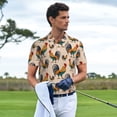 thumbnail image 3 of Fotbe Rooster Camiseta Polo de Golf para Hombre con Estampado – Camisa Deportiva Transpirable con Cuello Abotonado-Medium, 3 of 6