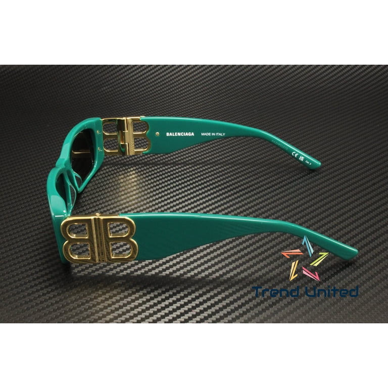 Balenciaga BB0096S 006 Sunglasses Womens Green Gold Grey Rectangle Shape 51 mm Balenciaga BB0096S 006 Sunglasses Women main image 3