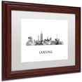 thumbnail image 2 of Trademark Fine Art 'Lansing Michigan Skyline WB-BW' Canvas Art by Marlene Watson, White Matte, Wood Frame, 2 of 4