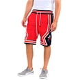 thumbnail image 1 of BKYS Men's Star Short Tech Fleece Pants Walk Shorts 2XL Red, 1 of 4