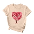 thumbnail image 4 of Women Valentine's Day Shirts Short Sleeve Crewneck Cute Graphic T-Shirts Casual Pullover Tunic Tops (S, A Khaki), 4 of 5