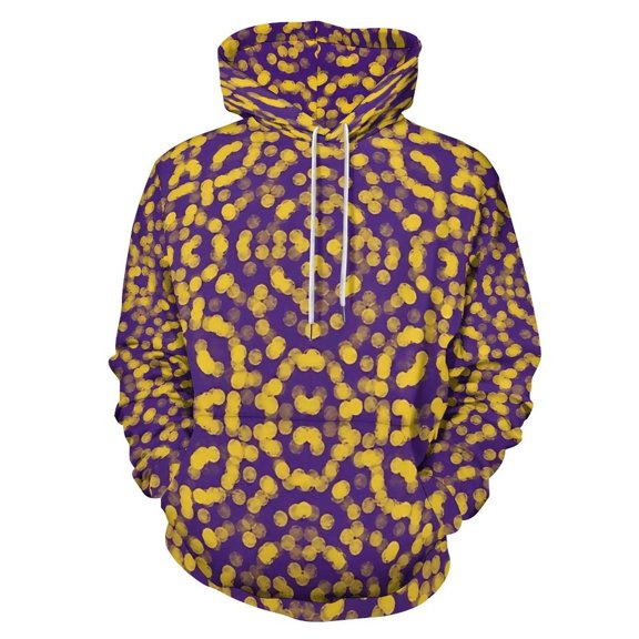 Purple Yellow Dot Pattern Men's Women New Sweatshirt Hoodie Men's Plus Size Sweatshirt Hooded Sweatshirt 3d Printed Street Men's Cloth