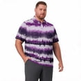 thumbnail image 6 of Big and Tall Mens polo shirts Advantage Performance Men Polo Shirts Business Casual Mens Polo Shirt Striped Summer Classis Loose Fit Short Sleeve Golf Shirts Purple 3XL, 6 of 6
