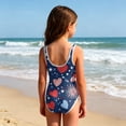 thumbnail image 4 of Grbisyd Girls Patriotic Suit Size 1-10 Years Cute Red White and Blue Swimsuit Girl Star Striped One Piece Swimwear for Summer Beach Wear, 4 of 6