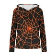 thumbnail image 4 of Fznquz Hooded Womens Long Sleeve Blouse Halloween Orange Shirts Casual Graphic 2025 T Shirts for Women, 4 of 4
