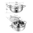 thumbnail image 2 of Oil filter pot frying pot tempura deep fryer thermometer stainless steel with lid New Tempura Deep Fryer, 2 of 2